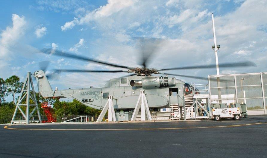 Marine Corps CH53K helicopter spins blades; begins tests toward first